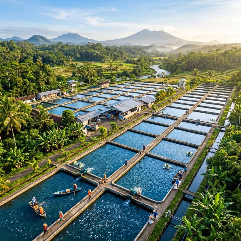 Kolam pembenihan benih ikan Ashi Farm