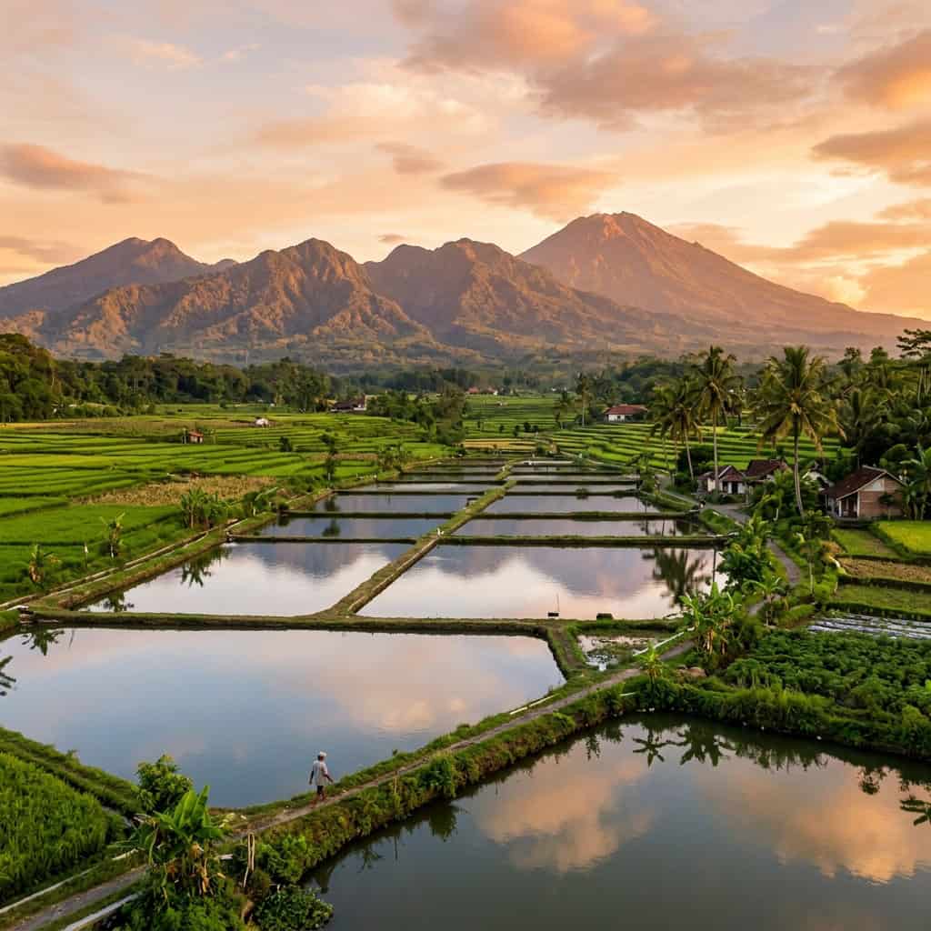Pemandangan kolam benih ikan Ashi Farm Tulungagung