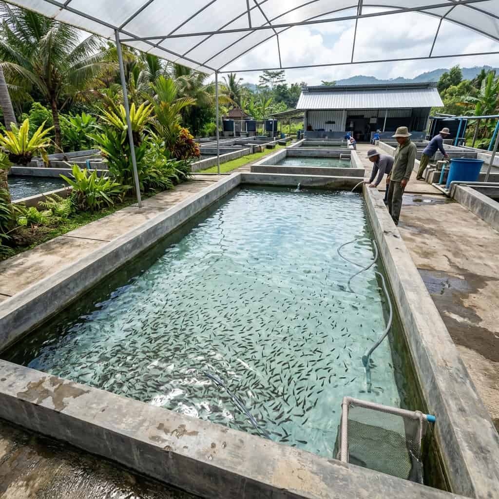 Kolam pembenihan ikan Ashi Farm